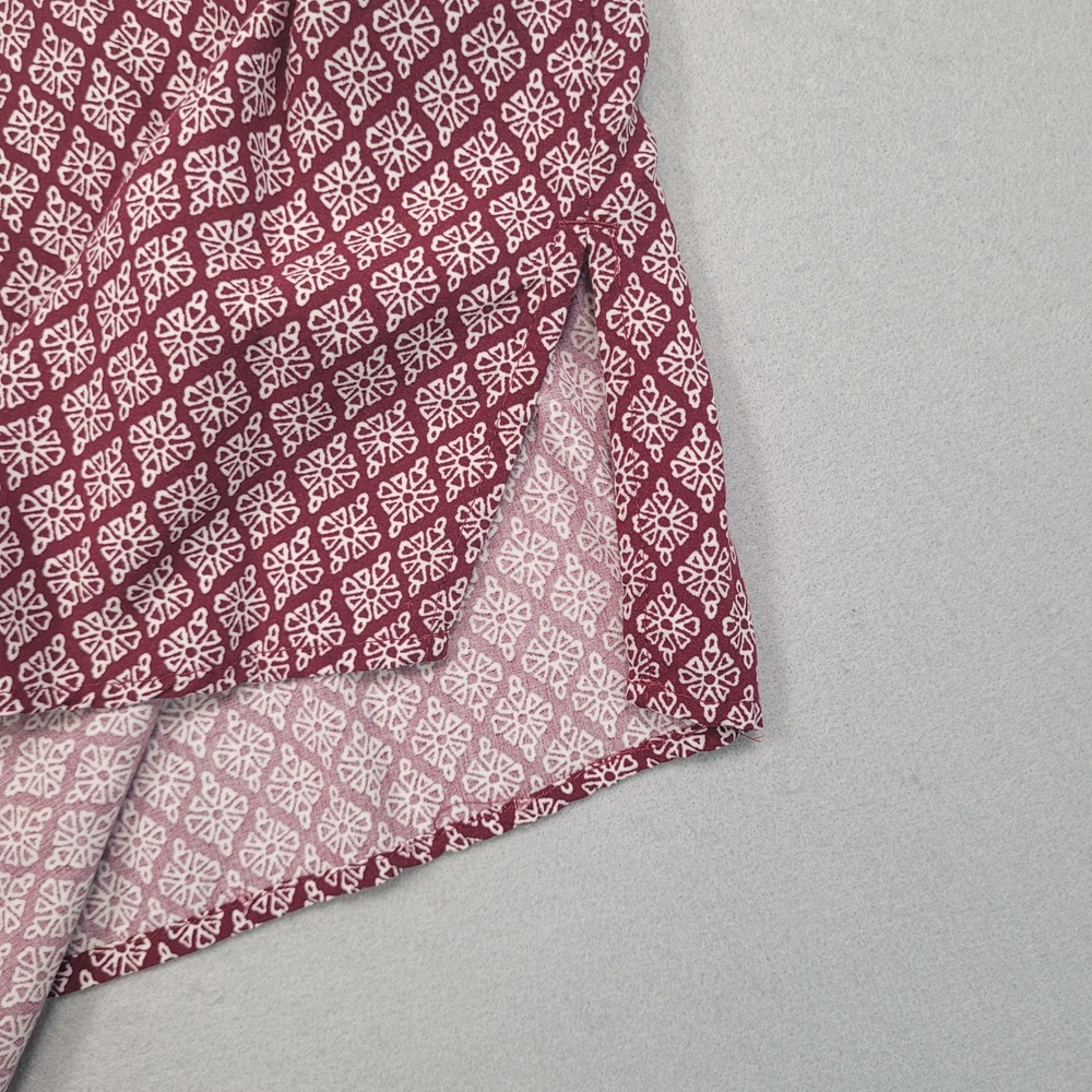 Old Navy Womens Medium Maroon Geometric High Neck Sleeveless Cami Tank Top - Picture 6 of 6